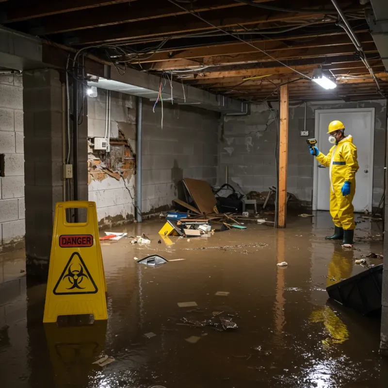 Flooded Basement Electrical Hazard in Attalla, AL Property