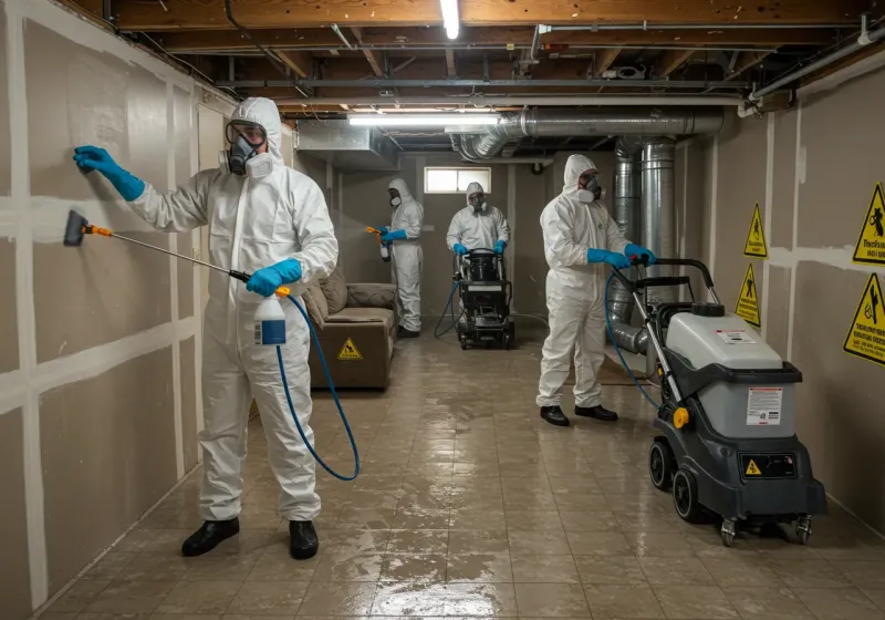 Basement Moisture Removal and Structural Drying process in Attalla, AL